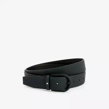 Кожаный ремень с пряжкой в форме подковы Montblanc, черный