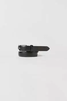 Кожаный ремень с пряжкой Zara, черный