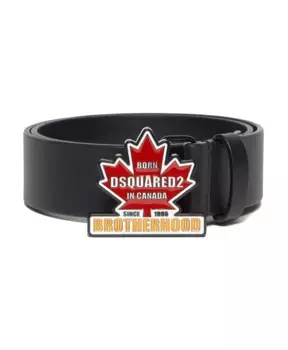 Кожаный ремень с регулируемой застежкой Dsquared2, черный