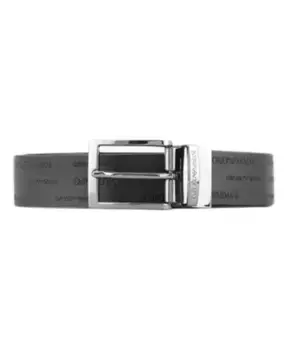 Кожаный ремень с рельефной надписью Emporio Armani, синий