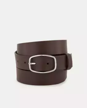 Кожаный ремень с серебряной пряжкой Latouche, коричневый