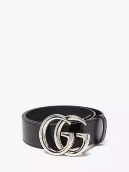 Кожаный ремень с узором gg marmont Gucci, черный