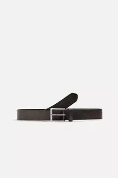 Кожаный ремень с винтажным эффектом ZARA, коричневый