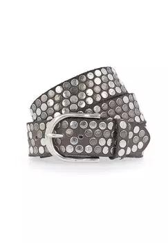 Кожаный ремень с заклепками B.BELT, тауп