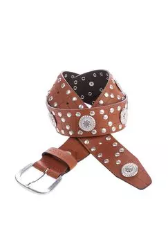 Кожаный ремень с заклепками CIPO & BAXX, цвет Taba