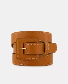 Кожаный ремень с закрытой пряжкой Latouche, цвет Camel