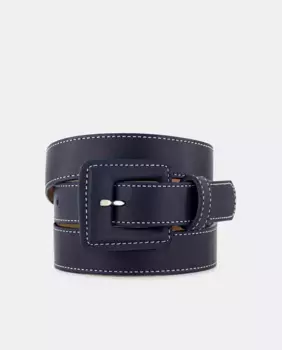 Кожаный ремень с закрытой пряжкой Latouche, темно-синий