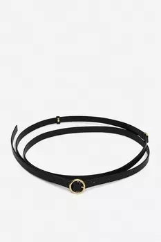 Кожаный ремень с запахом Arket, черный