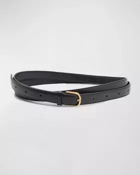 Кожаный ремень с запахом Toteme, цвет Black