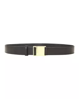 Кожаный ремень Saint Laurent узкий, черный