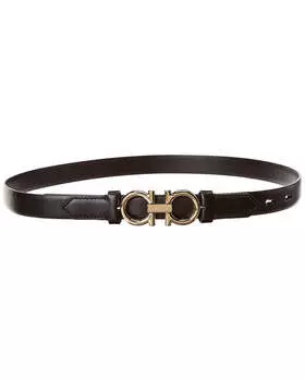 Кожаный ремень Salvatore Ferragamo Gancini размера, цвет nero