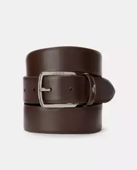 Кожаный ремень шириной 35 мм с булавкой с логотипом Lacoste, коричневый