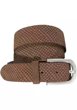 Кожаный ремень Silbergift, кожаный ремень из тонкого нубука с инновационной тисненой структурой, коричневый