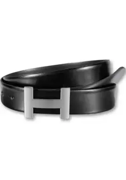 Кожаный ремень Silbergift с эксклюзивной дизайнерской застежкой, черный