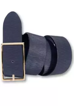 Кожаный ремень Silbergift с тонкой золотой застежкой, цвет морской волны