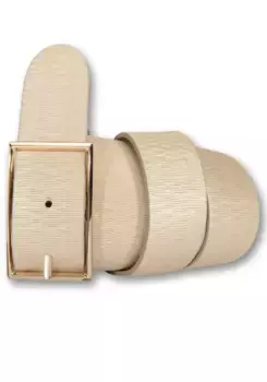 Кожаный ремень Silbergift с тонкой золотой застежкой, цвет Champagner