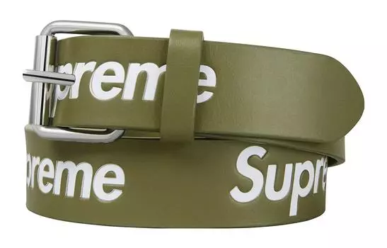 Ремень кожаный Supreme Repeat, красный / белый