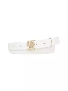 Кожаный ремень Tommy Hilfiger "TH LOGO BOMB 2.5", цвет Ecru