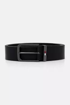 Кожаный ремень Tommy Jeans, черный