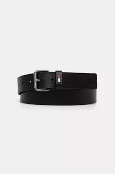 Кожаный ремень Tommy Jeans, черный