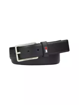 Кожаный ремень Tommy Jeans "TJM ELEVATED FLAG LEATHER 3.5", черный