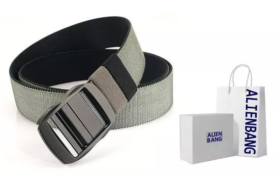 Кожаный ремень унисекс ALIEN BANG, Черный Армейский Зеленый