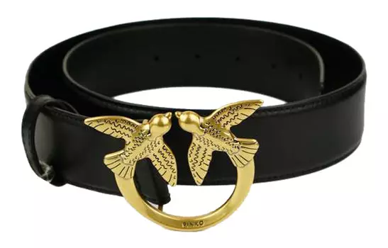 Кожаный ремень унисекс PINKO, Черный