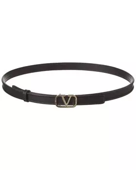 Кожаный ремень Valentino с логотипом VLogo, черный