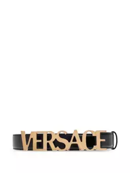 Кожаный ремень VERSACE, черный
