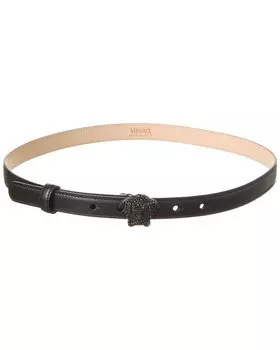 Кожаный ремень Versace Medusa Crystal, черный