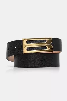 Кожаный ремень Виктории Бекхэм Victoria Beckham, черный
