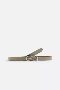 Кожаный ремень ZARA, экрю