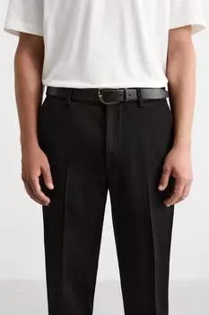 Кожаный ремень ZARA, черный