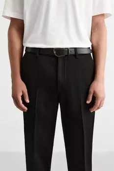 Кожаный ремень ZARA, черный