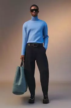 Кожаный ремень ZARA, черный