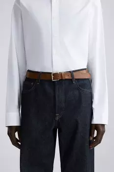 Кожаный ремень ZARA, цвет leather