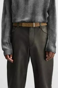 Кожаный ремень ZARA, коричневый