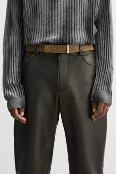 Кожаный ремень ZARA, коричневый