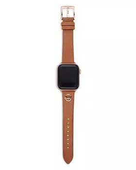 Кожаный ремешок-подвеска с логотипом диаметром 38–40 мм для Apple Watch Michael Kors, цвет Brown