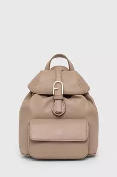 Кожаный рюкзак Furla, бежевый