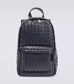 Кожаный рюкзак Intrecciato Bottega Veneta, серебряный