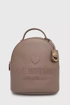 Кожаный рюкзак Love Moschino, бежевый