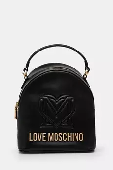 Кожаный рюкзак Love Moschino, черный