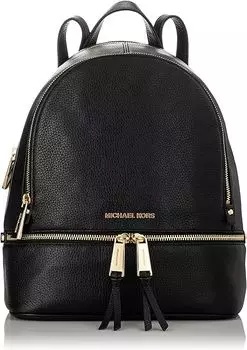 Кожаный рюкзак MICHAEL Michael Kors Rhea Zip, средний размер, черный