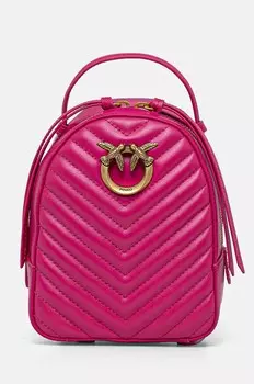 Кожаный рюкзак Pinko, розовый