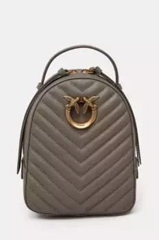 Кожаный рюкзак Pinko, серый