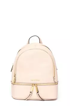 Кожаный рюкзак Rhea с металлическим логотипом Michael Kors, розовый