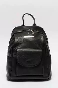 Кожаный рюкзак с карманами Chiara Canotti, черный