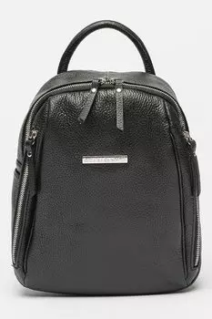 Кожаный рюкзак с логотипом Chiara Canotti, черный