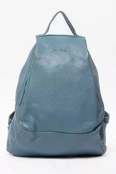 Кожаный рюкзак с логотипом Pierre Cardin, синий